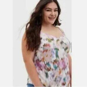 Torrid plus size watercolor brushstroke purple lilac cami swing tank top 3X